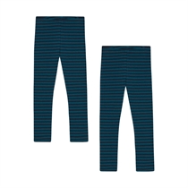 BIRKHOLM 2-Pak Stribede Rib Leggings Poseidon Blå & Navy Blå